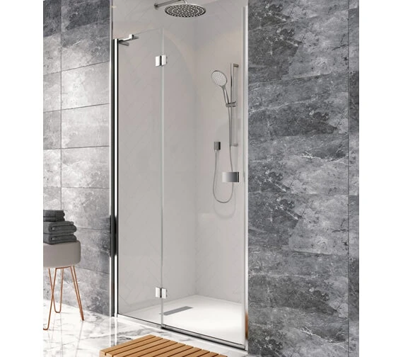 Crosswater Design 8 1950mm High Hinged Shower Door With Inline Panel 1 Crosswater Design 8 1950mm High Hinged Shower Door With Inline Panel