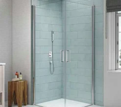 Merlyn 8 Series 8mm Glass 760 X 760mm Frame-less Pivot Showerwall - Double