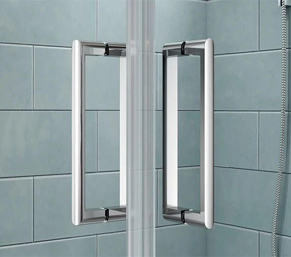 Merlyn 8 Series 8mm Glass 760 X 760mm Frame-less Pivot Showerwall - Double 4 Merlyn 8 Series 8mm Glass 760 X 760mm Frame-less Pivot Showerwall - Double - Image 4