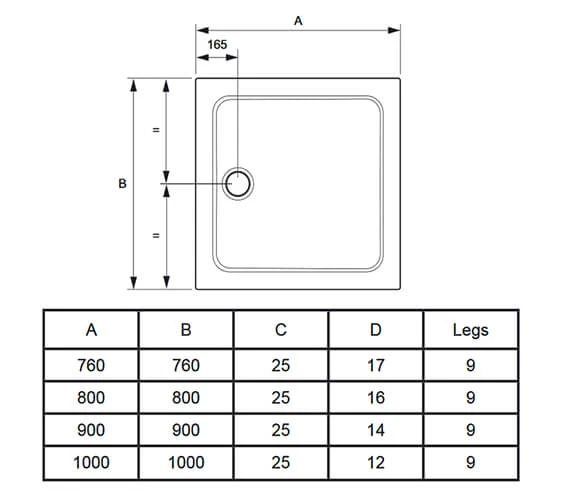 Mira Flight Safe Square Shower Tray White 2 Mira Flight Safe Square Shower Tray White - Image 2