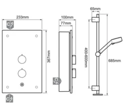 Mira Galena 9.8kW Thermostatic Electric Shower Slate Effect With Kit -Burlington Shop M 2019 7 8 10 7 35 505