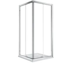 Twyford Geo Corner Entry Shower Cubicle With 6mm Glass And Polished Silver Frame