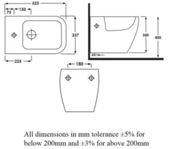 RAK Metropolitan 1 Tap Hole Wall Hung Bidet 525mm Projection -Burlington Shop M 2020 3 18 14 41 38 56