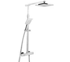 Bristan Quadrato Exposed Fixed Head Chrome Bar Shower With Diverter And Kit