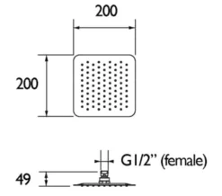 Bristan Square Stainless Steel Slimline Fixed Chrome Shower Head -Burlington Shop M 2020 3 5 9 34 20 69