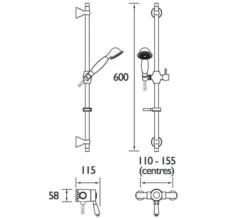 Bristan Colonial Thermostatic Chrome Shower Valve With Adjustable Riser Kit -Burlington Shop M 2020 4 2 11 30 30 752