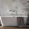 Aqua Mono 1700 X 800mm Luxury Back-To-Wall Freestanding Bath White
