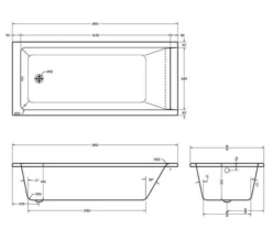 Aqua Medici Square Straight Single Ended Whirlpool Bath -Burlington Shop M700 2020 10 24 10 16 4 894
