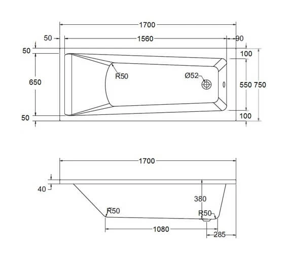 Aqua Atlanta Square Single Ended Whirlpool Bath 6 Aqua Atlanta Square Single Ended Whirlpool Bath - Image 6