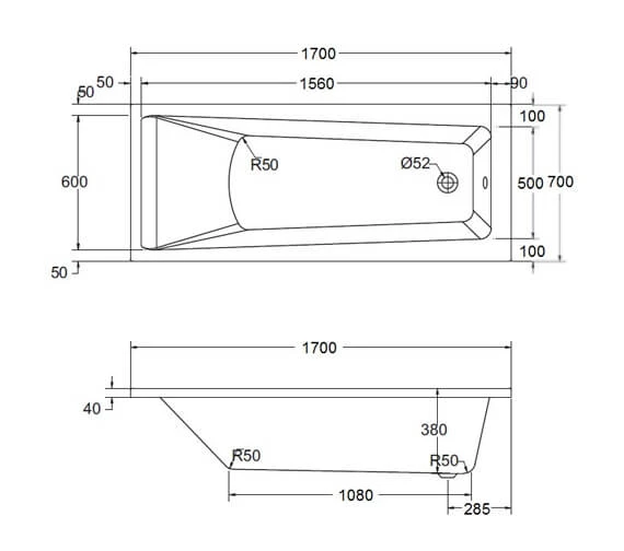 Aqua Atlanta Square Single Ended Whirlpool Bath 5 Aqua Atlanta Square Single Ended Whirlpool Bath - Image 5