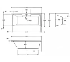 Aqua Legend Square Single Ended Standard White Bath - Sizes Available -Burlington Shop M700 2020 10 26 7 50 26 37 1