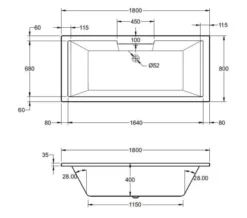 Aqua Legend Square Single Ended Standard White Bath - Sizes Available -Burlington Shop M700 2020 10 26 7 51 25 653 1
