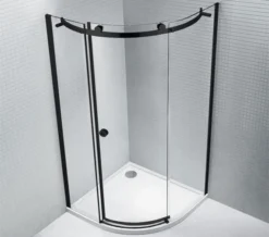 Aquaglass Sphere 900 X 900mm Black Framed Quadrant Enclosure