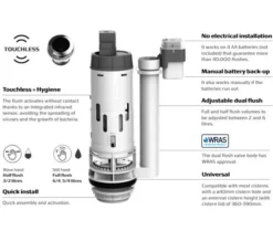 Roca EM1 Touchless Cistern Flush Valve Kit - Universal -Burlington Shop M700 2020 11 5 14 24 51 845