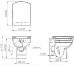 Saneux I-Line II Gloss-White Rimless Back To Wall WC Pan With Soft Close Seat And Cover -Burlington Shop M700 2020 12 11 10 6 48 802