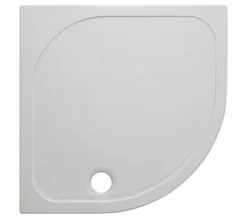 Crosswater Quadrant 45mm White Stone Resin Low Level Tray With Waste
