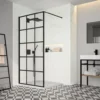 Merlyn Black Squared Showerwall Wetroom Panel - BLKFSWCTL90