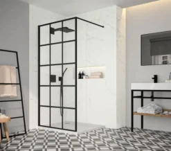 Merlyn Black Squared Showerwall Wetroom Panel - BLKFSWCTL90