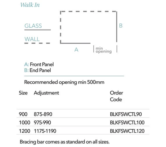 Merlyn Black Squared Showerwall Wetroom Panel - BLKFSWCTL90 2 Merlyn Black Squared Showerwall Wetroom Panel - BLKFSWCTL90 - Image 2