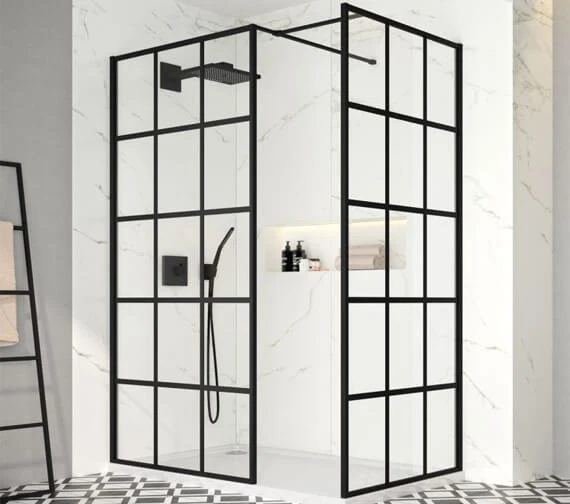 Merlyn Black Squared Showerwall Wetroom Panel - BLKFSWCTL90 3 Merlyn Black Squared Showerwall Wetroom Panel - BLKFSWCTL90 - Image 3