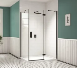 Merlyn Black Hinge Shower Door And Inline Panel -Burlington Shop M700 2020 8 8 8 47 21 182