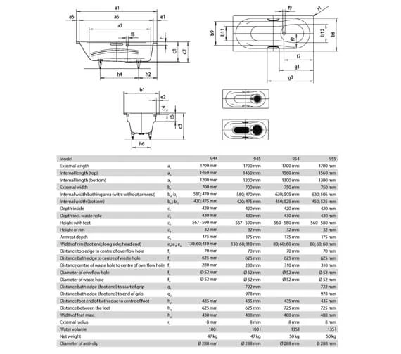 Kaldewei Ambiente Vaio Set 1700mm Single Ended Steel Bath White 1 Kaldewei Ambiente Vaio Set 1700mm Single Ended Steel Bath White