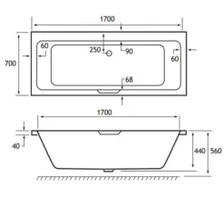 Joseph Miles Portland 5mm Acrylic Double Ended White Bath With Single Grip -Burlington Shop M700 2021 11 29 14 26 57 6