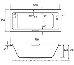 Joseph Miles Portland Beauforte Reinforced Double Ended White Bath With Single Grip -Burlington Shop M700 2021 11 29 14 27 16 965 1