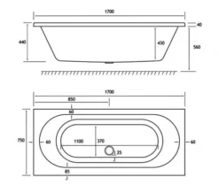 Joseph Miles Biscay Double Ended Straight Edge 5mm Acrylic White Bath -Burlington Shop M700 2021 12 14 11 15 42 276