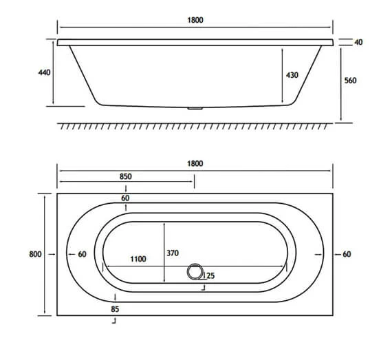 Joseph Miles Biscay Beauforte Reinforced Double Ended Straight Edge White Bath 5 Joseph Miles Biscay Beauforte Reinforced Double Ended Straight Edge White Bath - Image 5