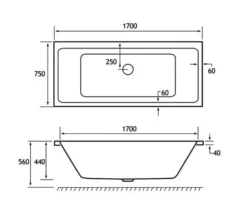 Joseph Miles Portland Double Ended Rectangular White Bath - 5mm Acrylic -Burlington Shop M700 2021 12 15 11 0 22 202