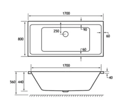 Joseph Miles Portland Beauforte Reinforced Double Ended Rectangular White Bath -Burlington Shop M700 2021 12 15 11 2 21 161 1
