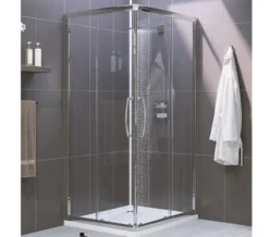 Lakes Classic Silver Semi Frame-less Corner Entry Enclosure - CLVC075S