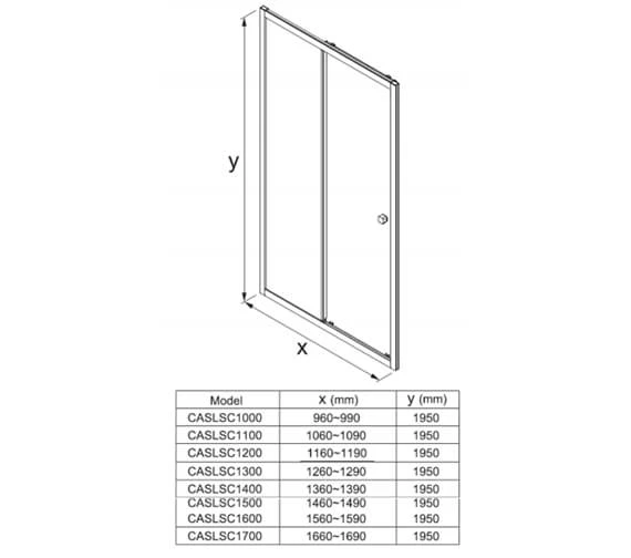 Crosswater Clear 6 1950mm Height Single Sliding Door 2 Crosswater Clear 6 1950mm Height Single Sliding Door - Image 2