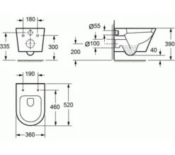 IMEX Arco Rimless Projection Wall Hung WC Pan -Burlington Shop M700 2021 3 5 11 4 11 385