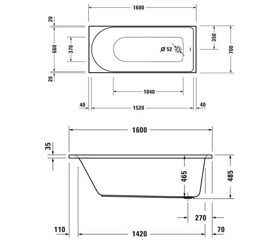 Duravit D-Neo Jet System Single Ended Bathtub 4 Duravit D-Neo Jet System Single Ended Bathtub - Image 4