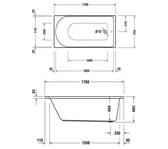 Duravit D-Neo Jet System Single Ended Bathtub 8 Duravit D-Neo Jet System Single Ended Bathtub - Image 8