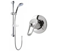 Nuie Round Chrome Manual Valve With Slide Rail Kit Or Shower Head And Arm