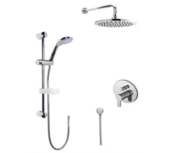 Nuie Arvan Concealed Round Chrome Manual Valve With Shower Kit And Head
