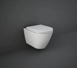RAK Feeling Rimless Wall-Hung Matt White WC Pan And Soft Close Seat