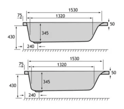 Carron Axis Single Ended Acrylic 5mm White Bath 1700 X 700mm