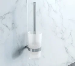 Smedbo Air Chrome Brush With Frosted Glass Container