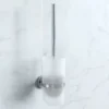Smedbo Home Chrome Toilet Brush With Frosted Glass Container