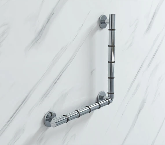 Croydex Assistive Grab N Grip 480mm L-Shaped Chrome Grab Bar 1 Croydex Assistive Grab N Grip 480mm L-Shaped Chrome Grab Bar