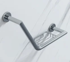Vado Spa Angled Chrome Grab Rail With Basket