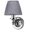 Burlington Round Light With Chrome Base And Silver Chiffon Shade