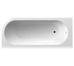 Nuie Crescent White Back To Wall Corner Bath With Panel