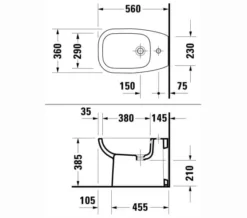 Duravit D-Code 560mm Floor Standing Back To Wall Bidet -Burlington Shop M700 2022 10 8 8 34 51 591