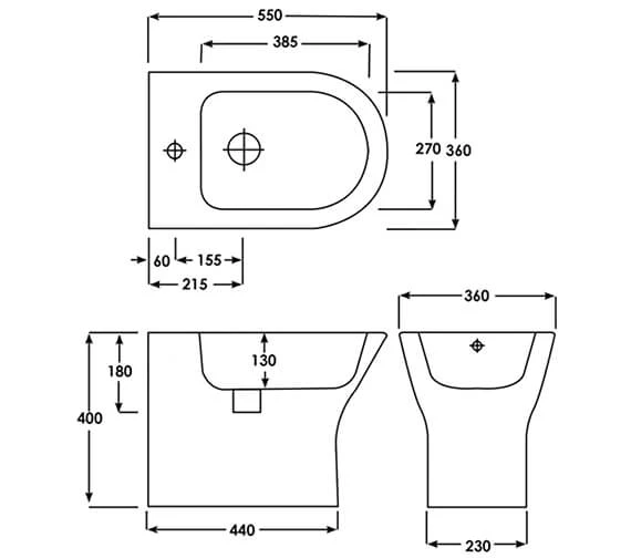 Rak Resort White Back To Wall Bidet 2 Rak Resort White Back To Wall Bidet - Image 2