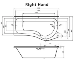 Joseph Miles 1700mm Curved-P Whirlpool Bath With Front Panel And Screen 7 Joseph Miles 1700mm Curved-P Whirlpool Bath With Front Panel And Screen -Burlington Shop M700 2022 2 25 12 37 15 560